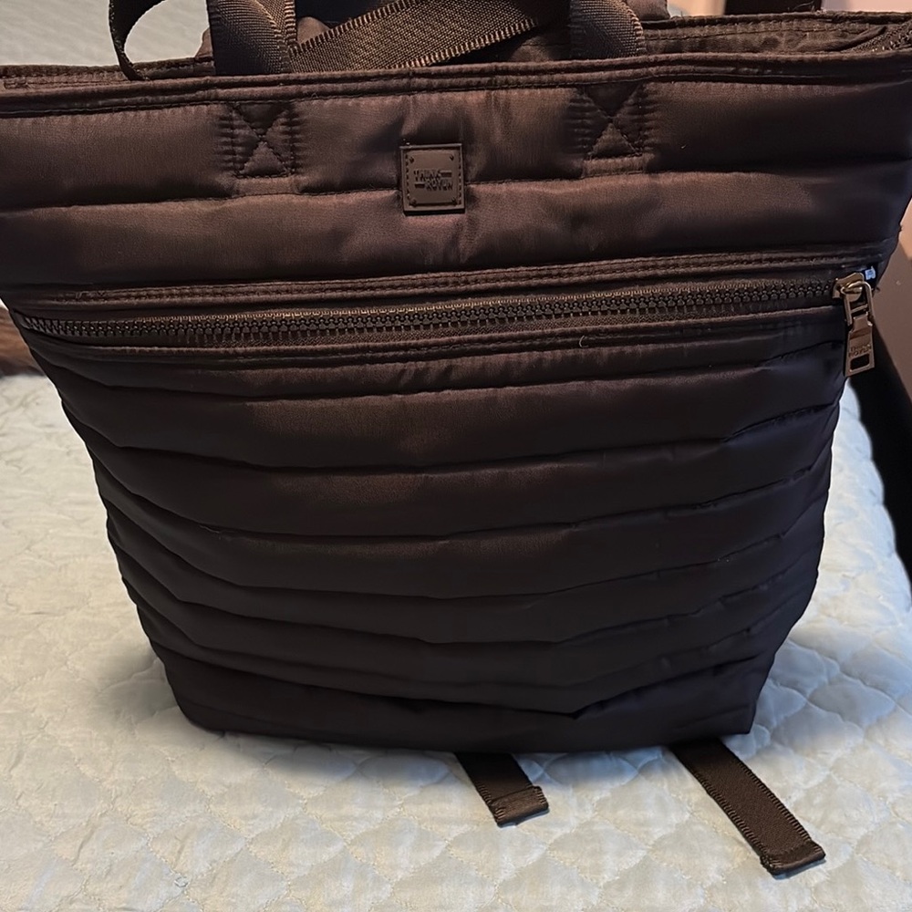 THINK ROYLN Black Quilted Backpack with Modern Design